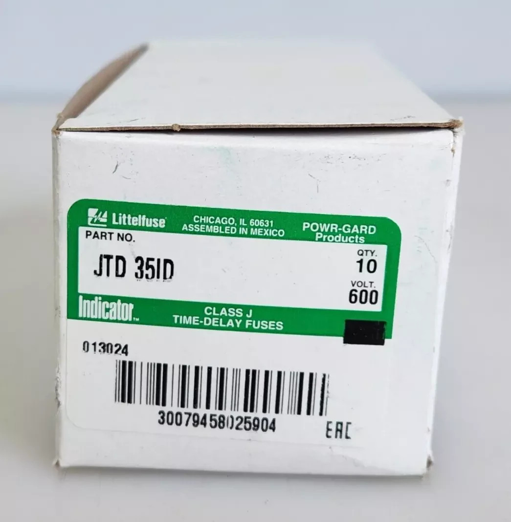 Lot of 10, Littelfuse JTD 35 ID Class J Time-Delay Fuse 35A 600VAC 300VDC, New