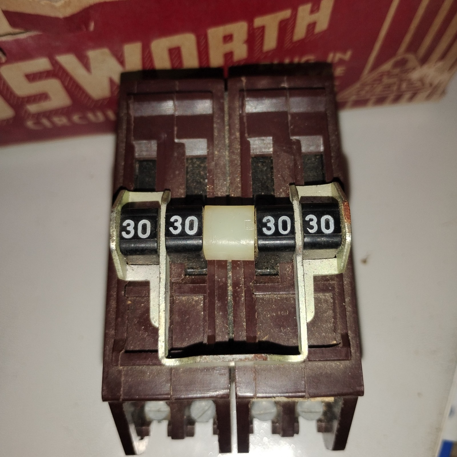 Wadsworth Type B 4-Pole Quad 30 Amp Circuit Breaker NOS Has Tamper Filling