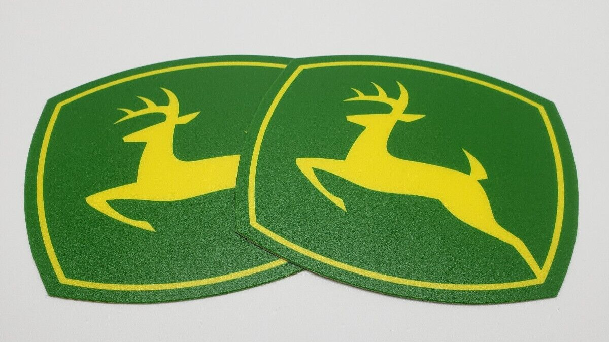 #2 John Deere Vinyl Logo Decal 3 1/4″ X 3 3/4″ Green Yellow Deer Authentic