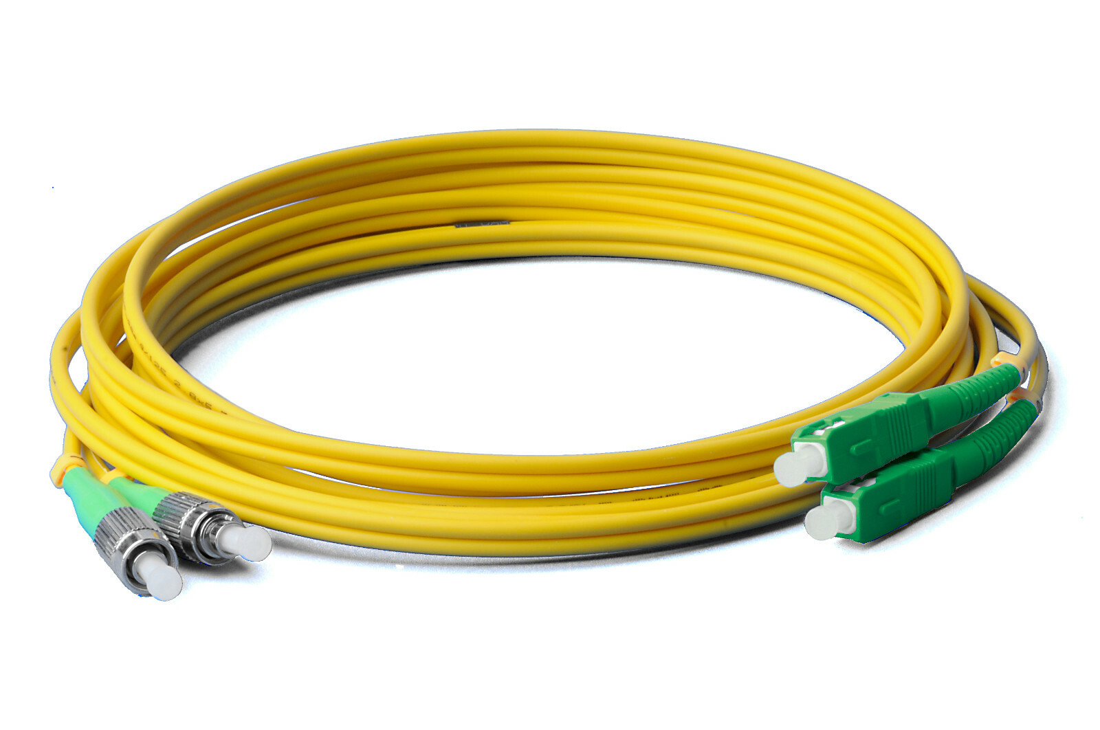 2m LWL SC APC – FC APC Patchkabel Duplex OS2 gelb 9/125 Lichtwellenleiter