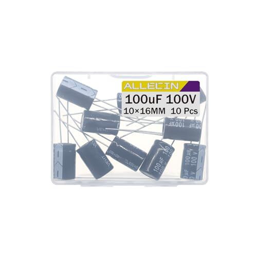 100uF 100V 10x16mm Electrolytic Capacitor 100 UF MFD 100 Volt 0.39×0.63in Alu…