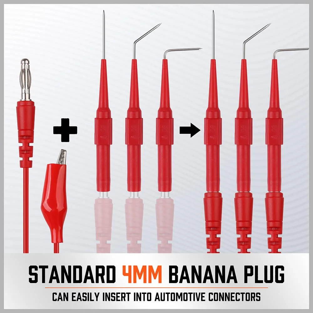 22PCS Back Probe Pin Kit, Electrical Testing Probes with 5 Colors Silicone Wires