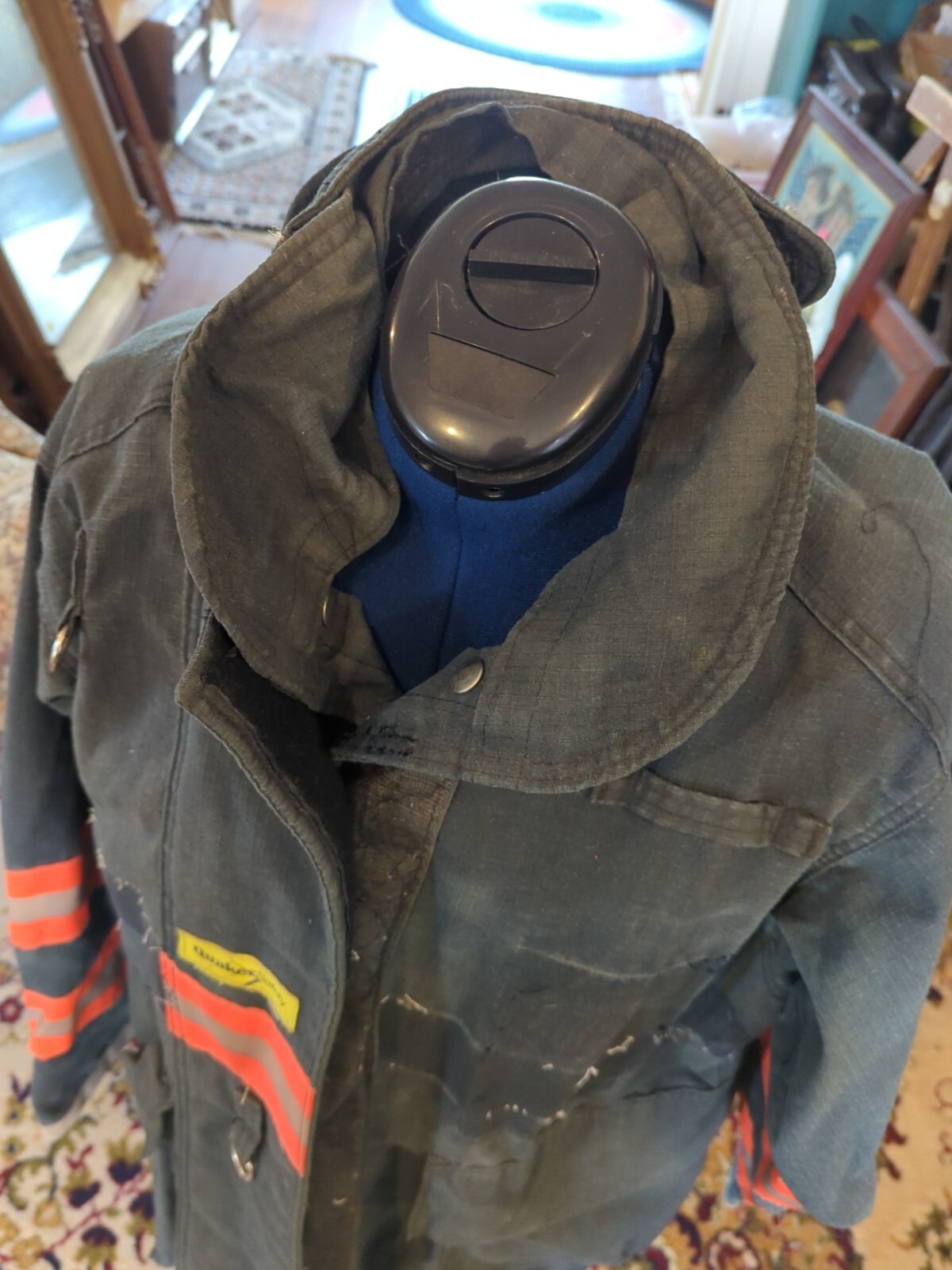 Vintage Retired Firefighter Turnout JACKET FIRE COAT USED 44 X 35 SHELL ONLY!!
