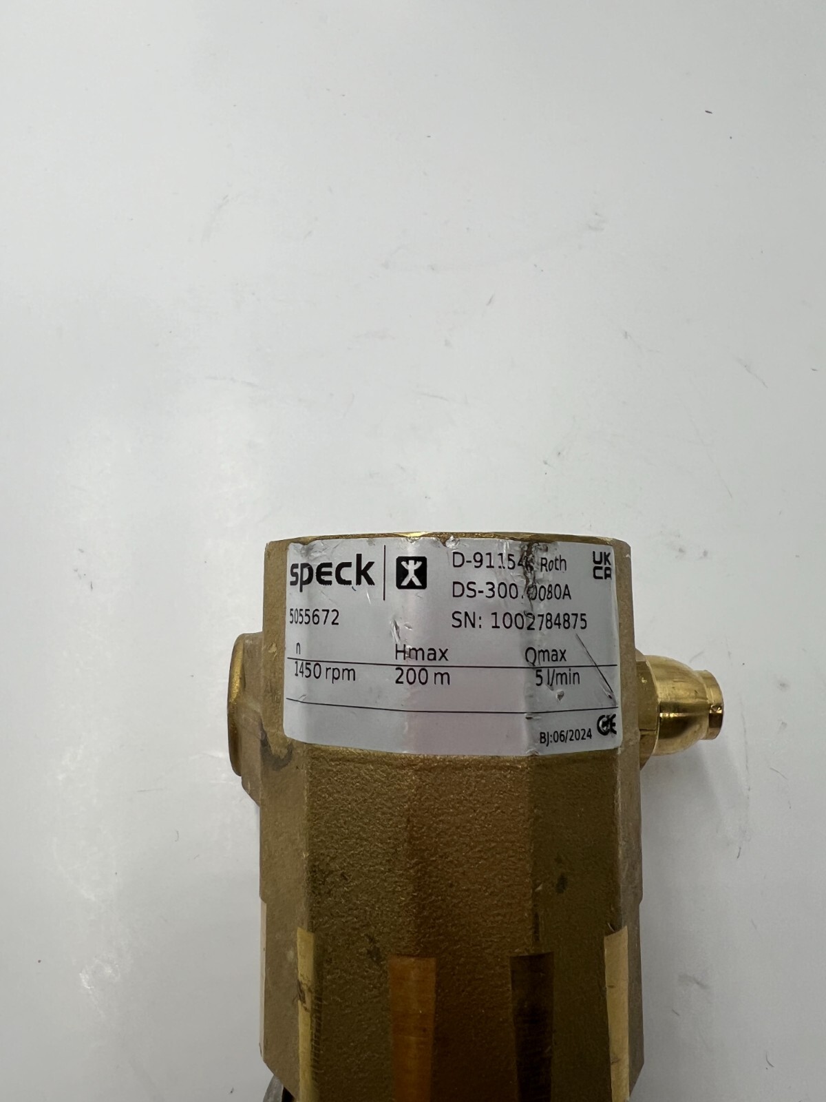 Speck Flange Pump 5055672 DS-300.0080A 1450 Rpm 200m Hmax, 5l/min Omax