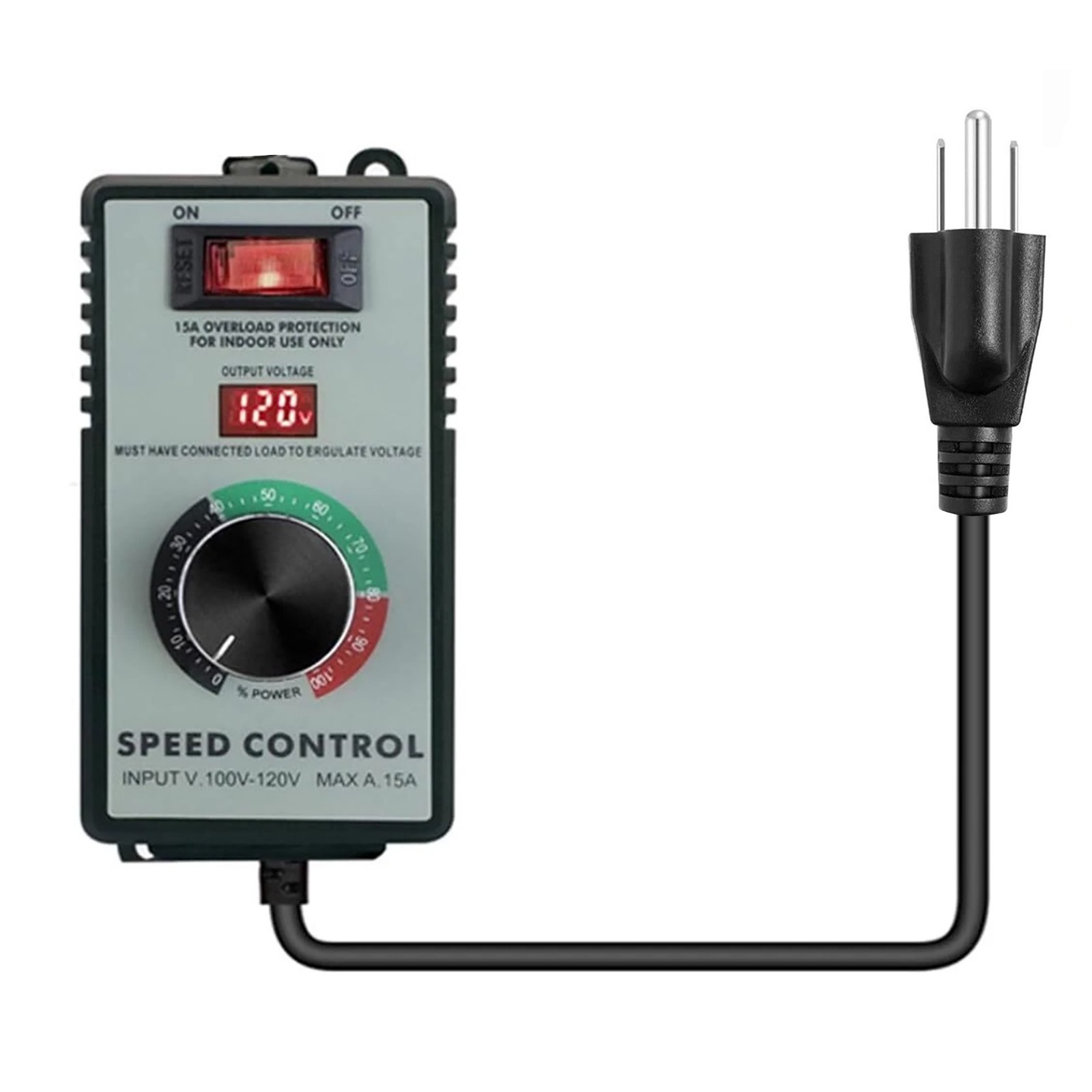 Brand New 120V AC Motor Speed Controller with Overload Protection Safety Feature
