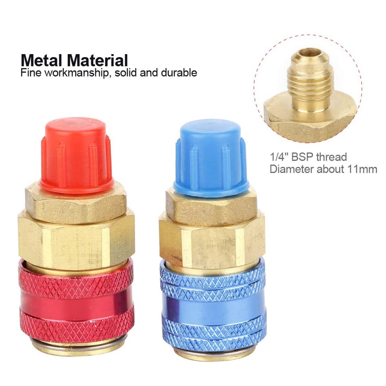 A/C R134a Quick Coupler Adapter Car High & Low Side HVAC SAE Male Flare Fitting