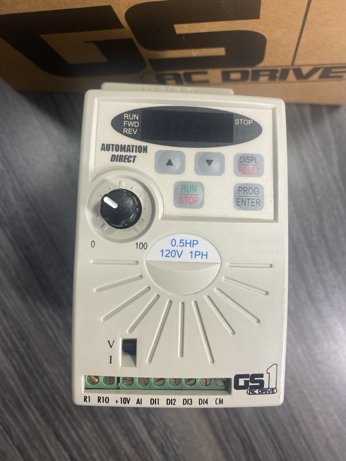AutomationDirect GS1-10P5 AC Drive 120 VAC Input 1/2HP 240V 3 Phase Output – USA