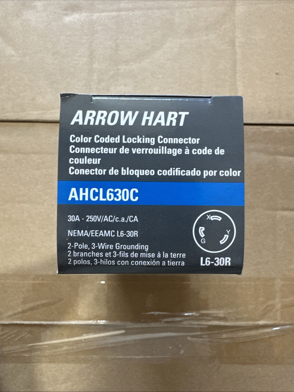 NEW Eaton AHCL630C Blue 30A Locking Plug Connector NEMA L6-30R 250V 2P 3W
