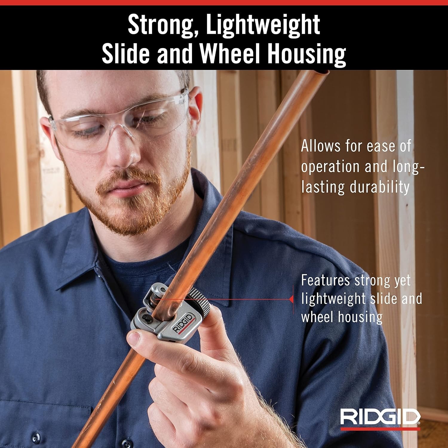 Lightweight Manual Tubing Cutter for Copper, Brass, and Plastic in Tight Areas