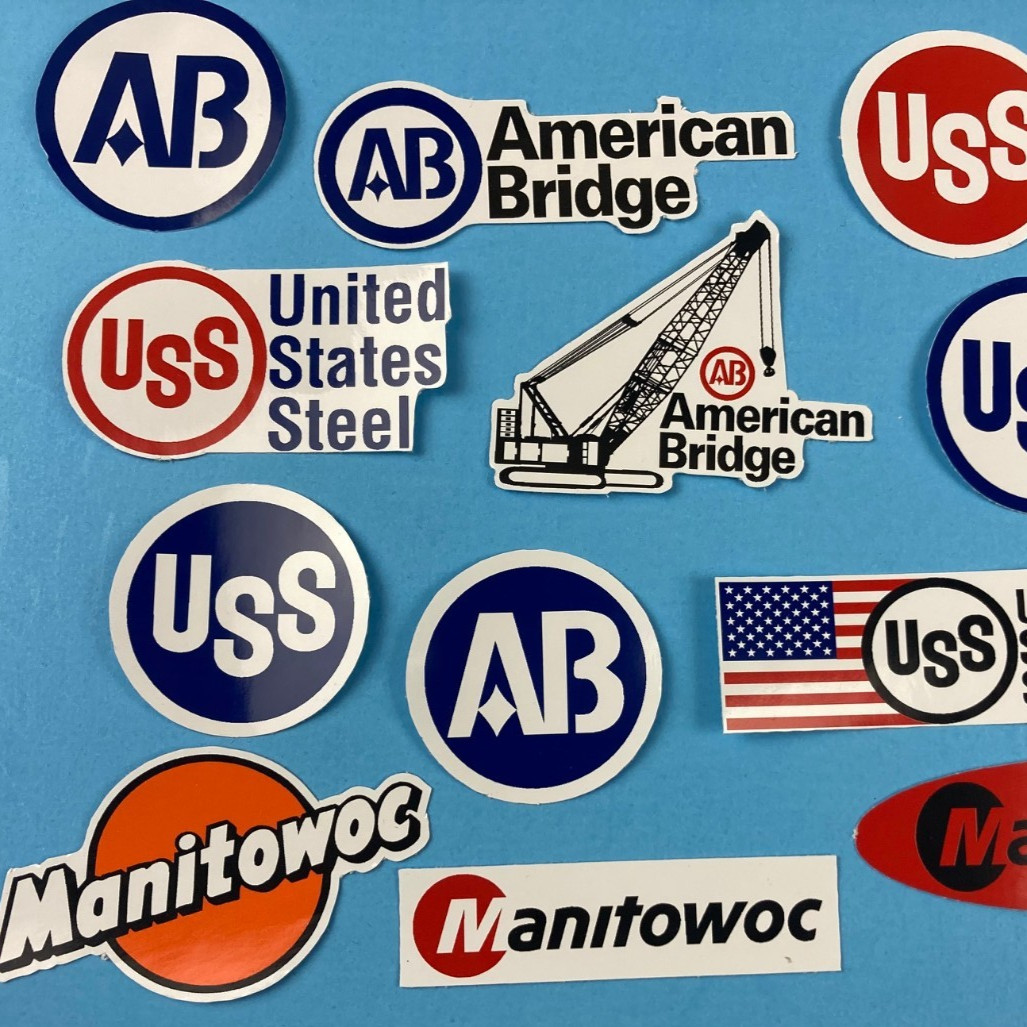 Hardhat Stickers American Bridge United States Steel AB USS Manitowoc Crane