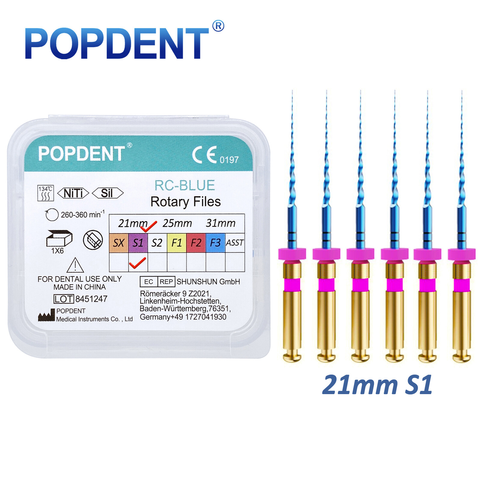 POPDENT Dental Endo Rotary Files X-Pro Gold Taper NITI Endodontic Root Files