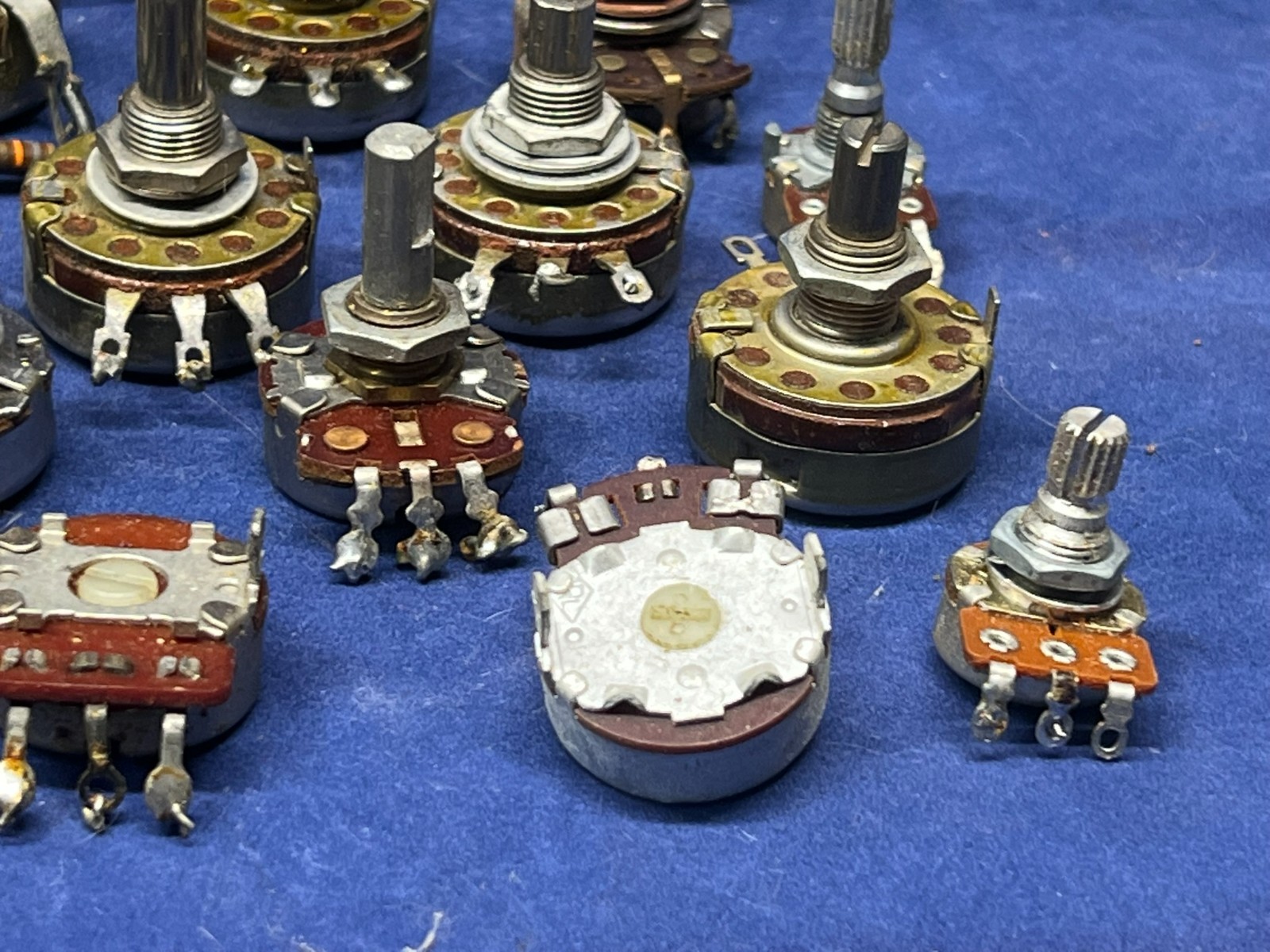 Variable Resistors ~ Assorted vintage potentiometers ~ Used & untested x 64