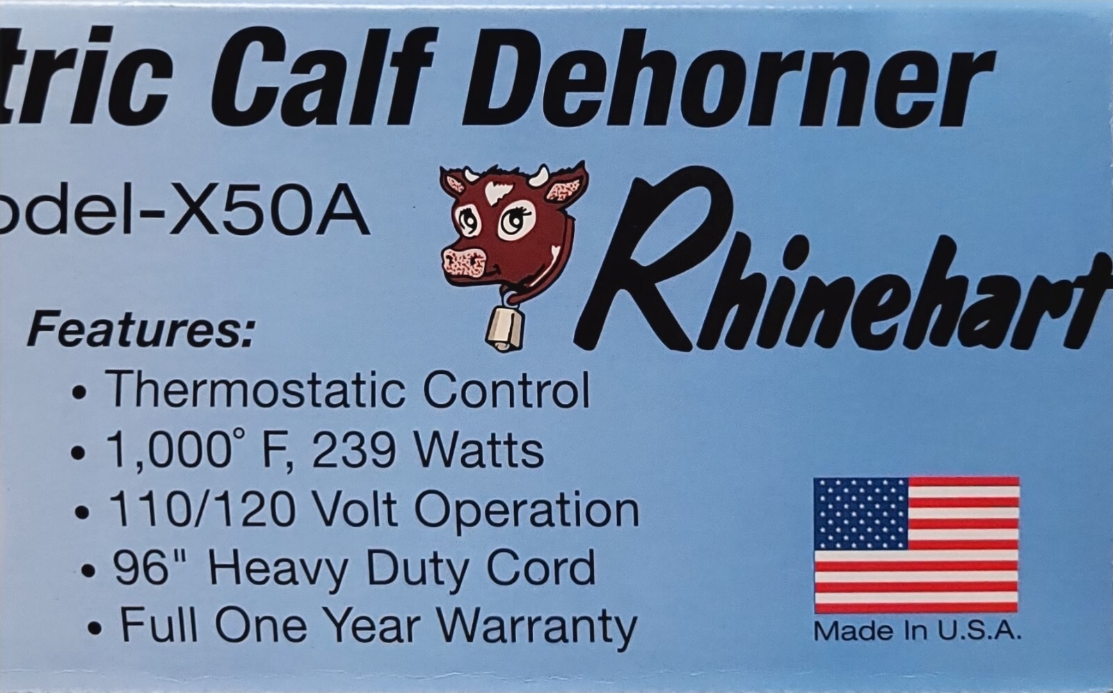 Rhinehart Factory Direct Electric Dehorner X50A 00509 3/4 Tip
