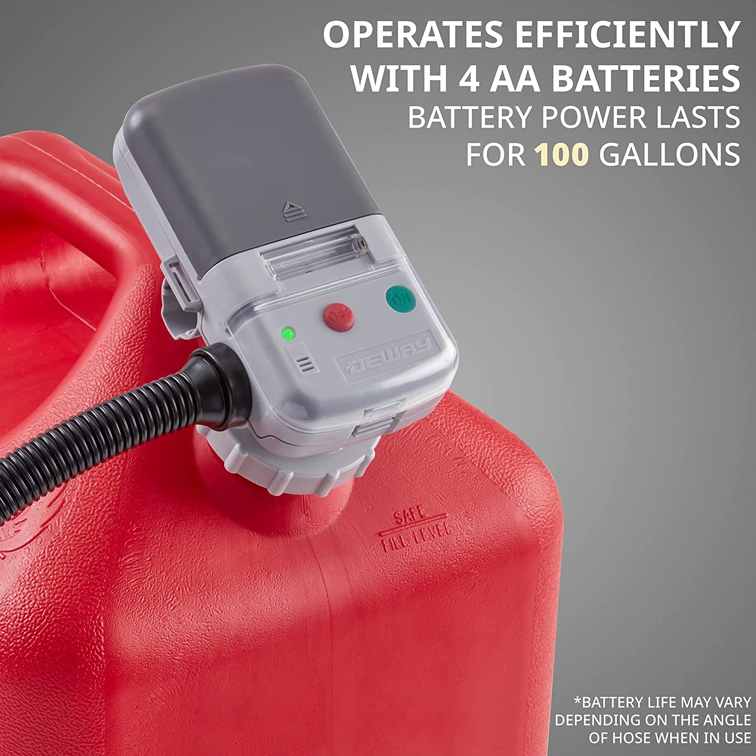 Deway Automatic Fuel Transfer Pump with Nozzle for Quick Flow Control & Stop