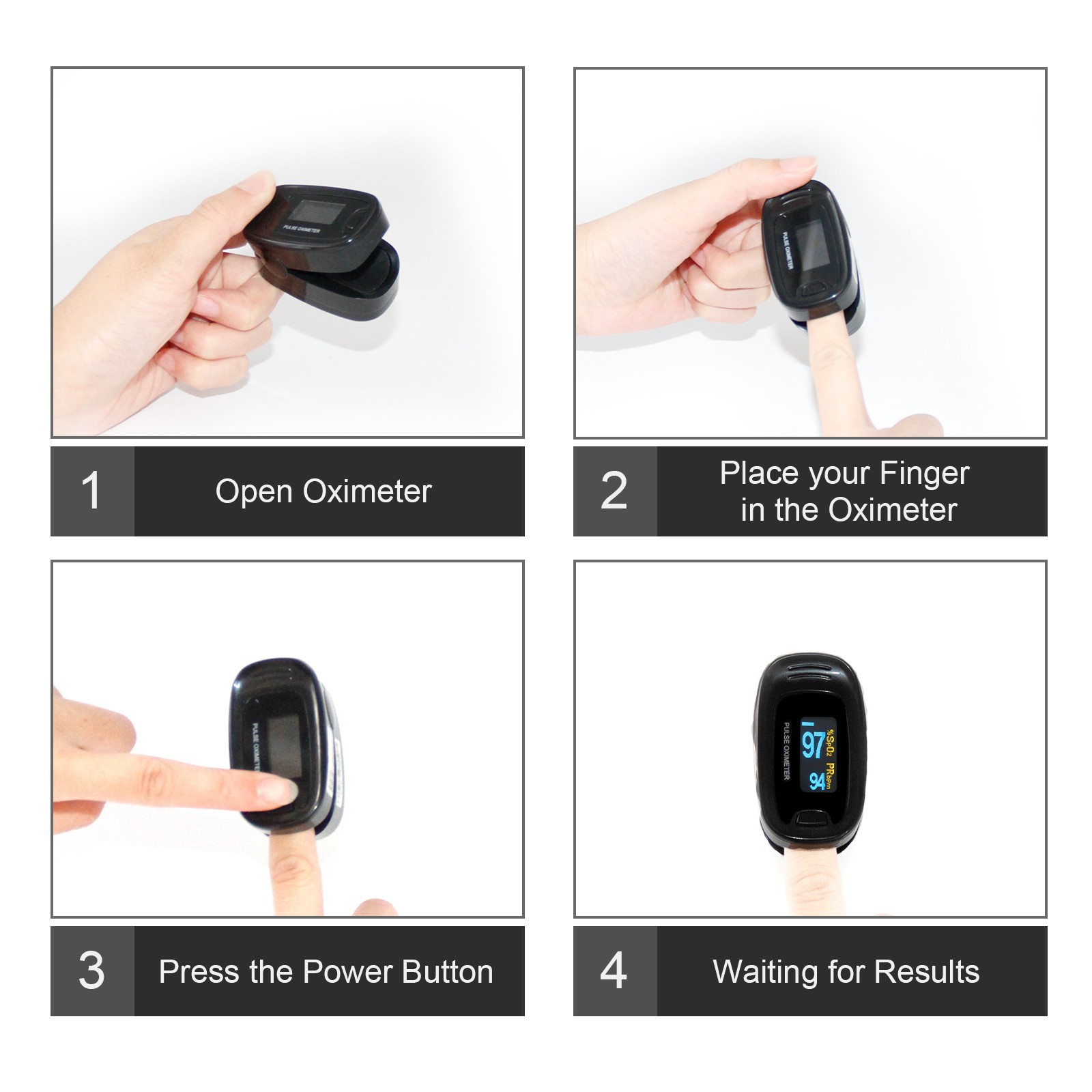 Fingertip Pulse Oximeter Blood Oxygen SpO2 Heart Rate Monitor Oxímetro de pulso