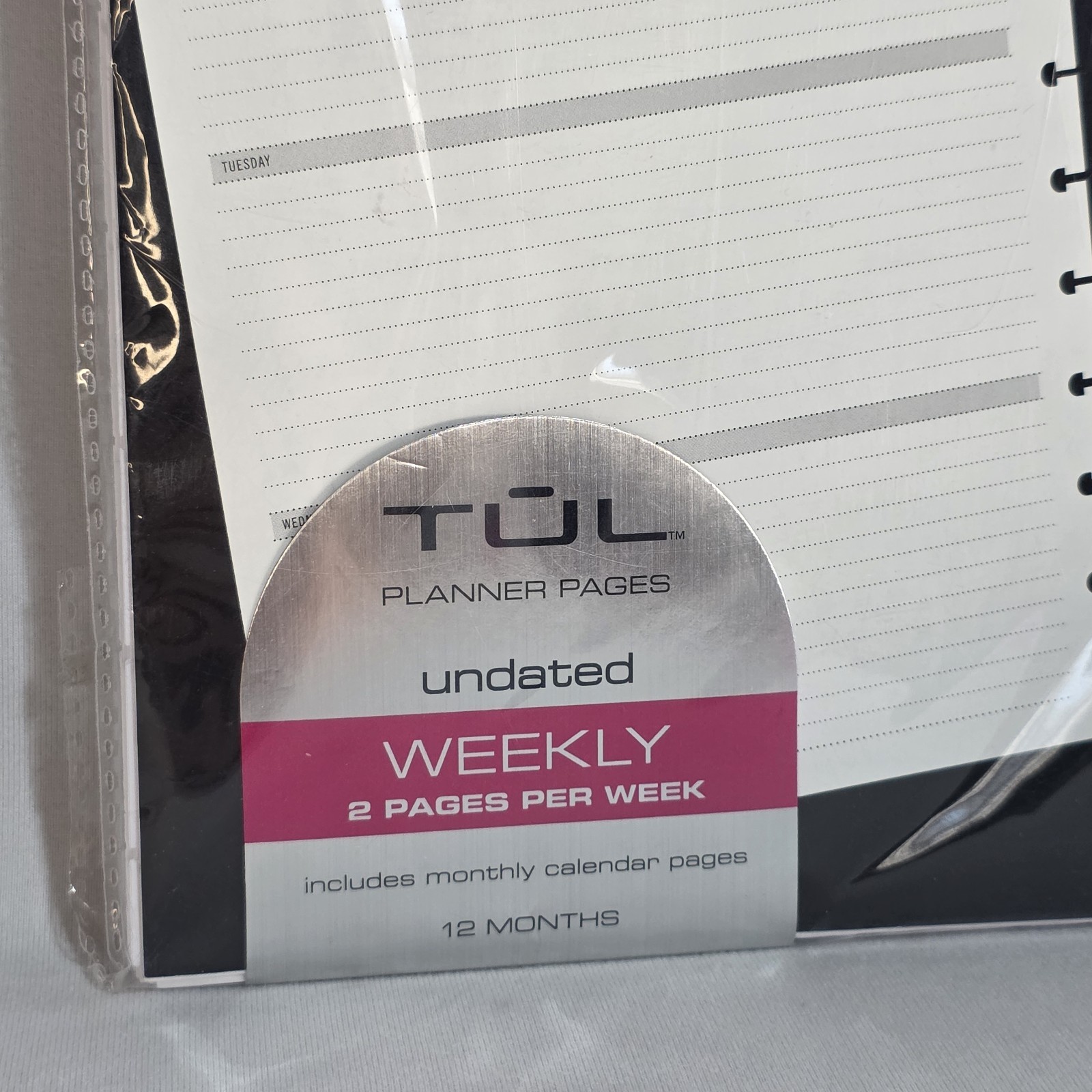 TUL Custom Note-Taking System Undated Weekly Planner Pages – 12 Months Opened
