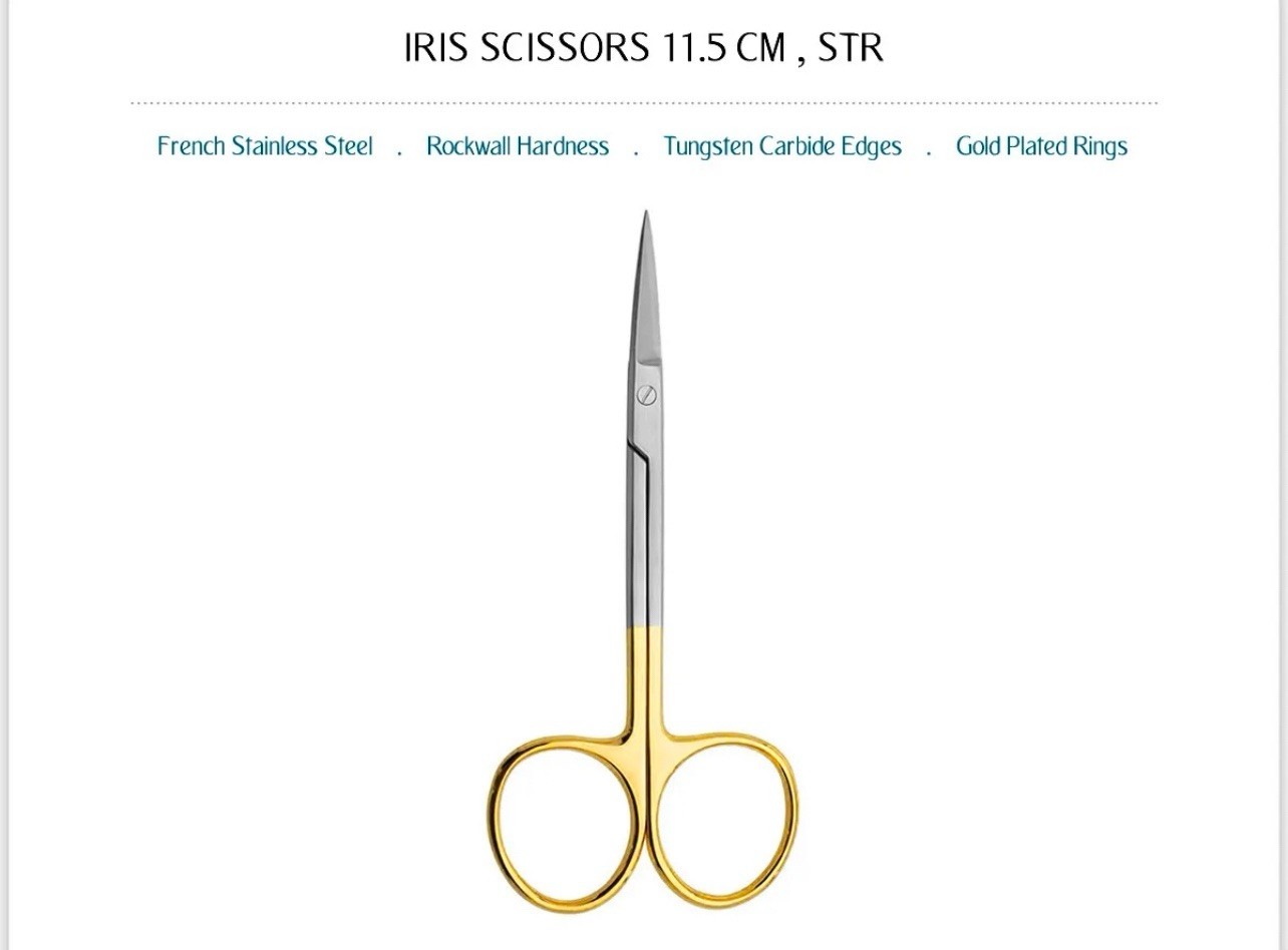TC Iris Scissors 4.5″ Curved and Straight German Dental Surgical Instruments