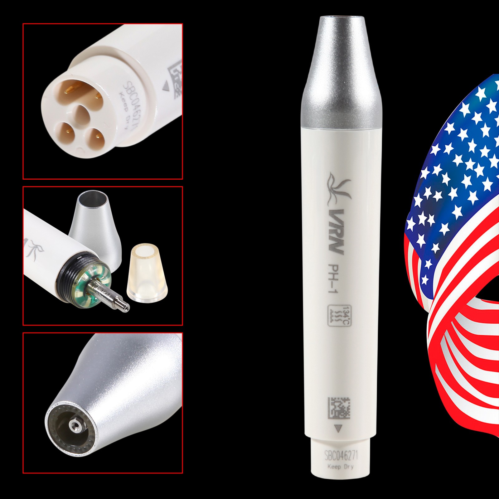 1-10 Dental LED Detachable Scaler Handpiece for Ultrasonic Piezo Scaler VRN-A8