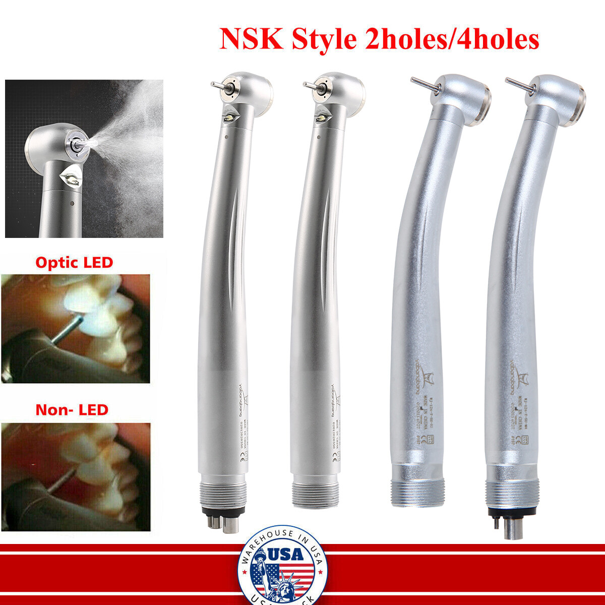 1-10 Yabangbang Dental LED E-generator / High Speed Handpiece 4/2 Hole NSK Style