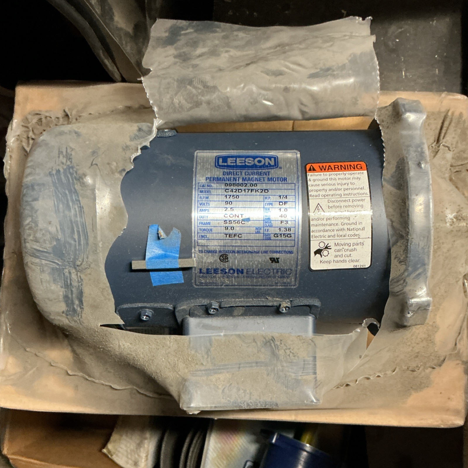 LEESON 098002.00 DC Permanent Magnet Motor 1/4HP 90V TEFC