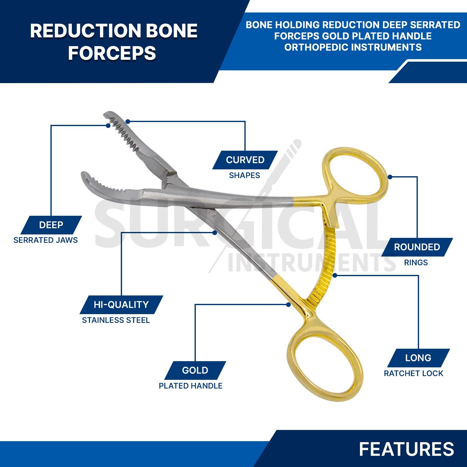 T/C Bone Holding Forceps 5.5″ Surgical Orthopedic Instruments German Grade