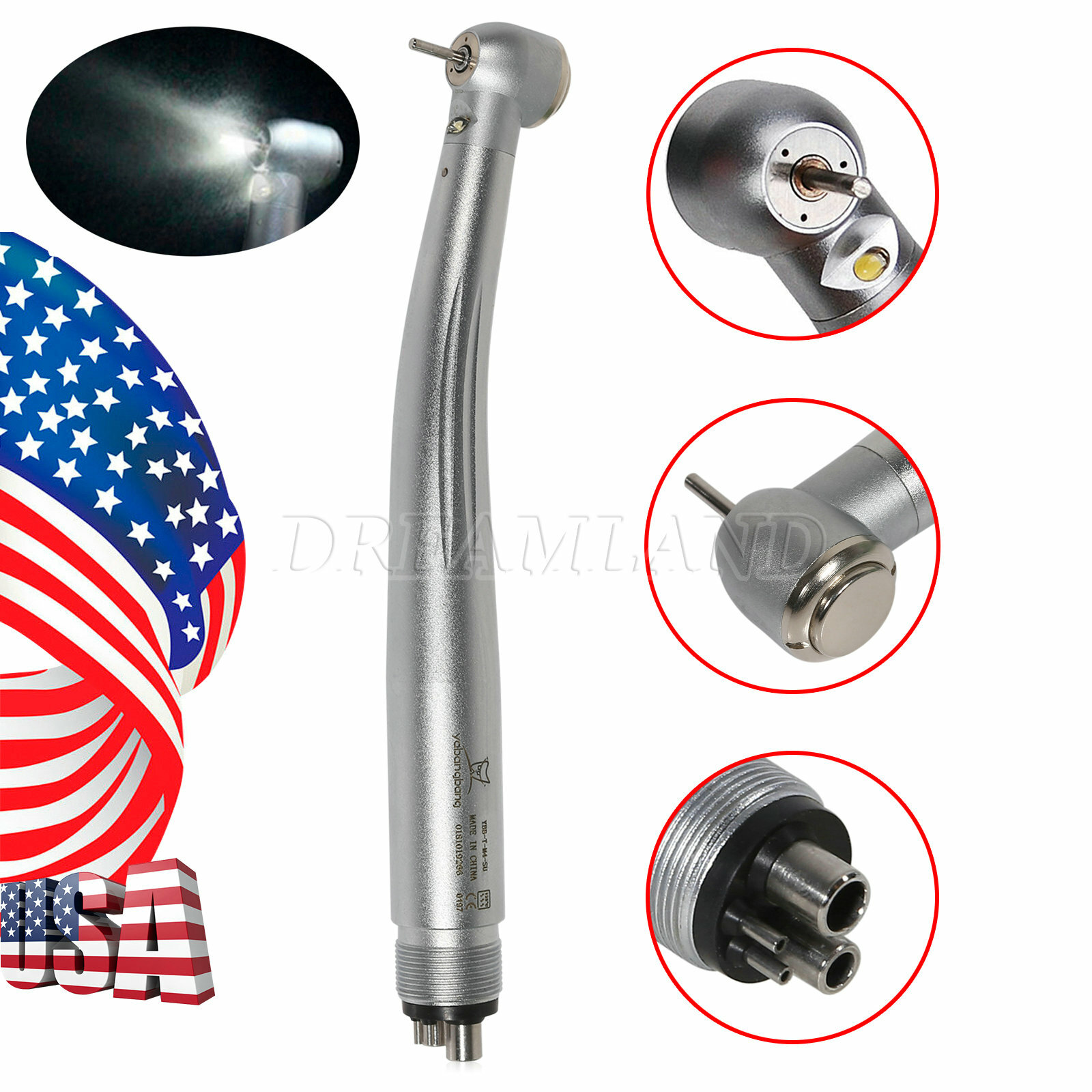 NSK Style Dental LED E-generator /No-LED High Speed Handpiece Turbine 4Hole OR