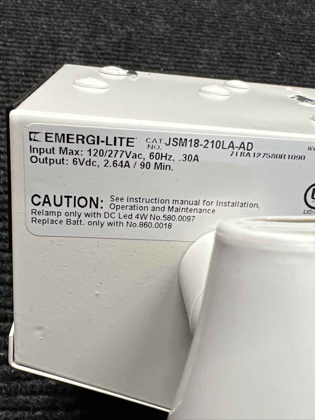 New 6V Compact Steel Battery Unit SID Emergency Light JSM18-210LA-AD