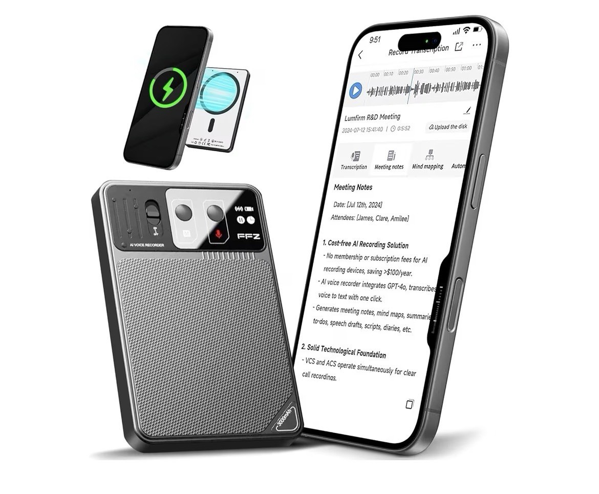 AI Voice Recorder with Lifetime free Transcription- ChatGPT powered 107 Language