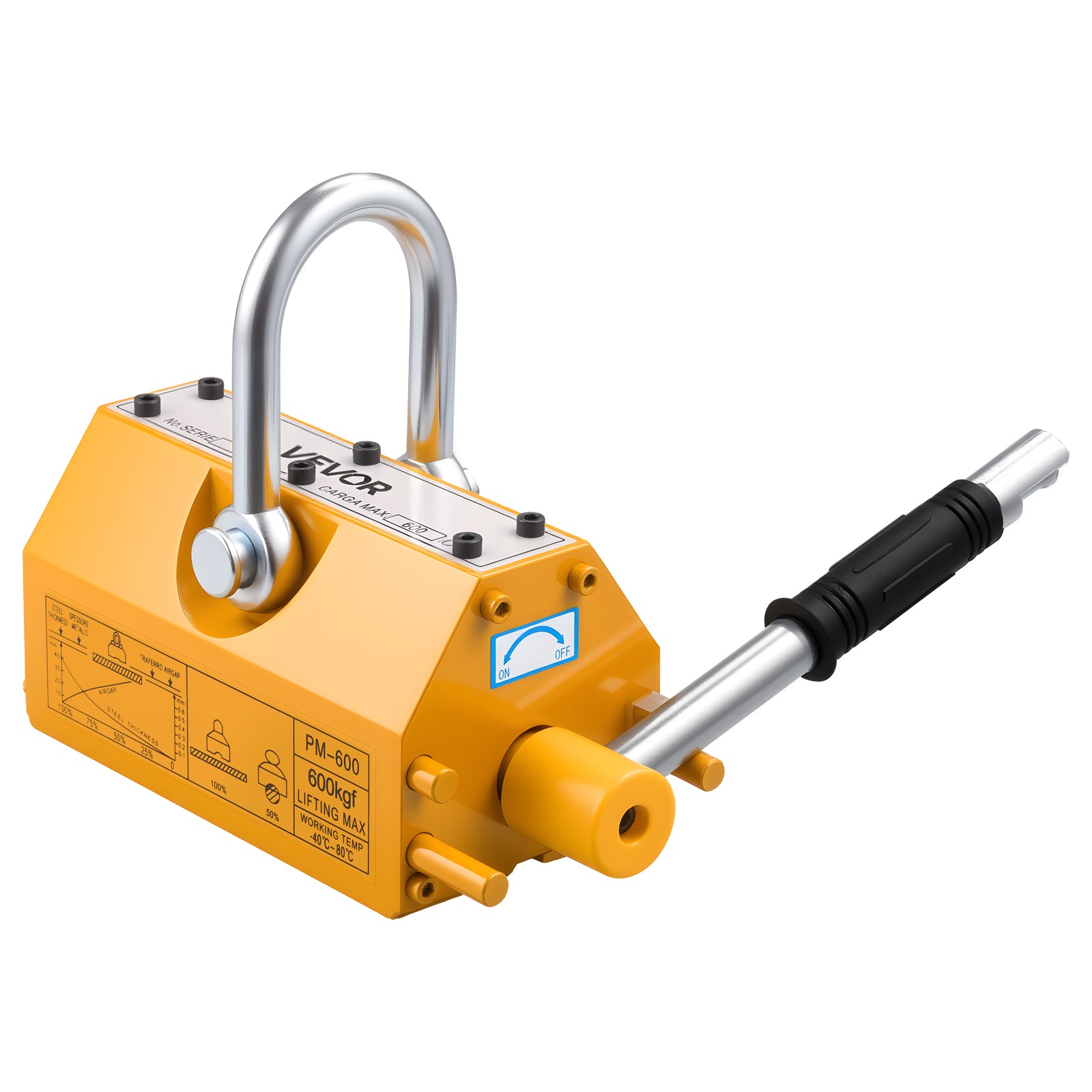 VEVOR Permanent Magnetic Lifter Lifting Magnet 1320 lbs Pulling Capacity N42
