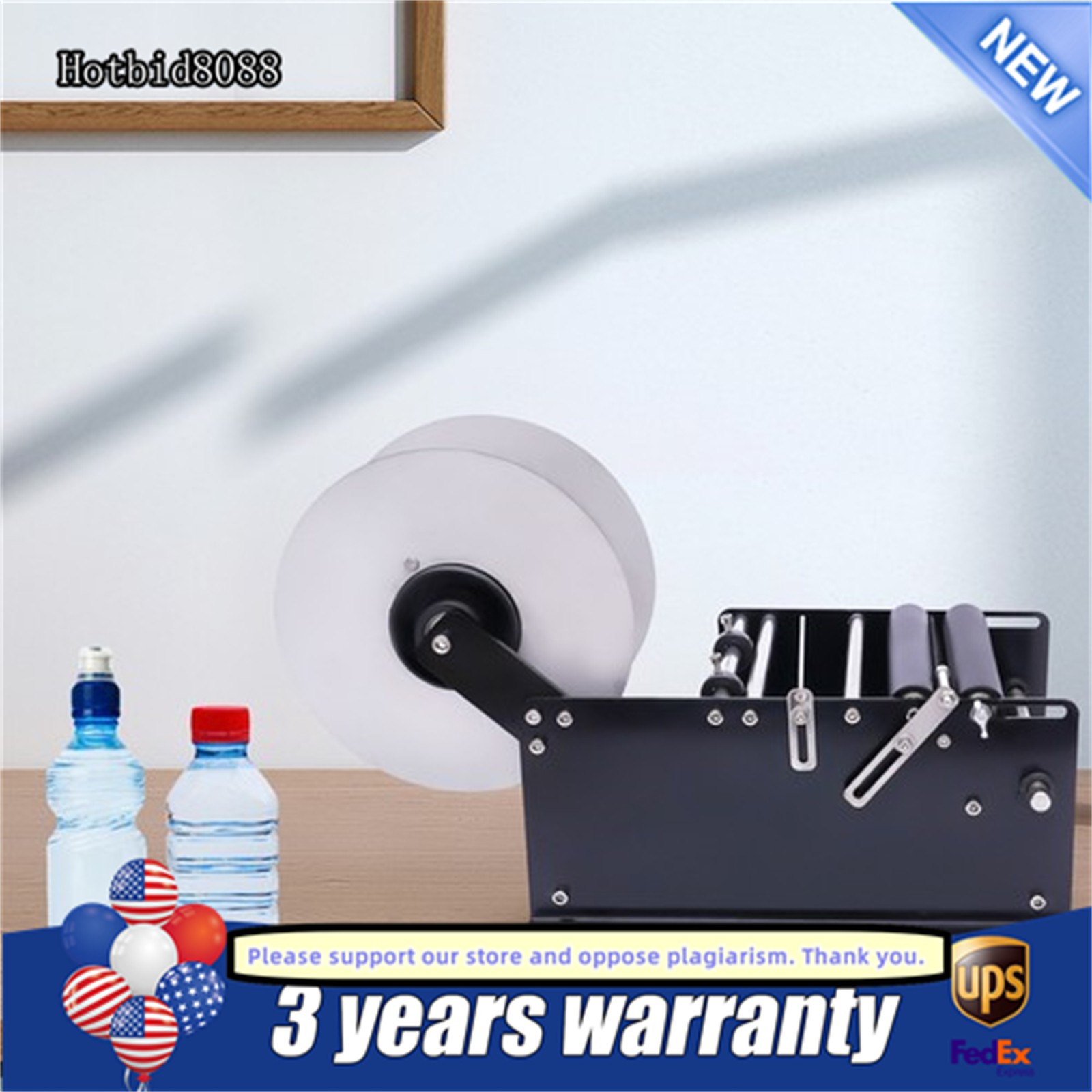 MT-30 Semi-Auto Bottle Label Applicator Round Bottle Labeling Machine Labeler US