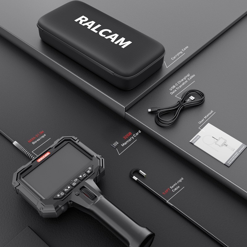 Ralcam 2-Way Borescope 6.2mm Slim Probe Inspection Camera Endoscope with Light
