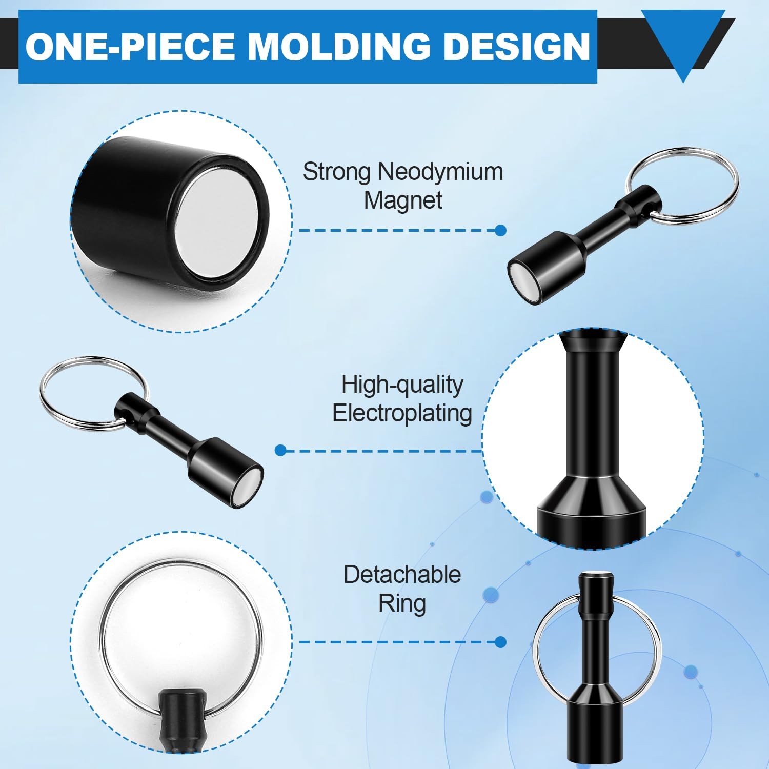 Keychain Magnet for Testing Brass, Pocket Magnet Key Chain with Strong Magnetic