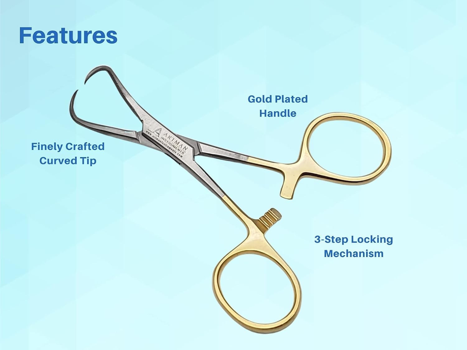 Towel Clamp Backhaus Forceps Gold Plated 3.5″ Medical Surgical Instrument ARTMAN