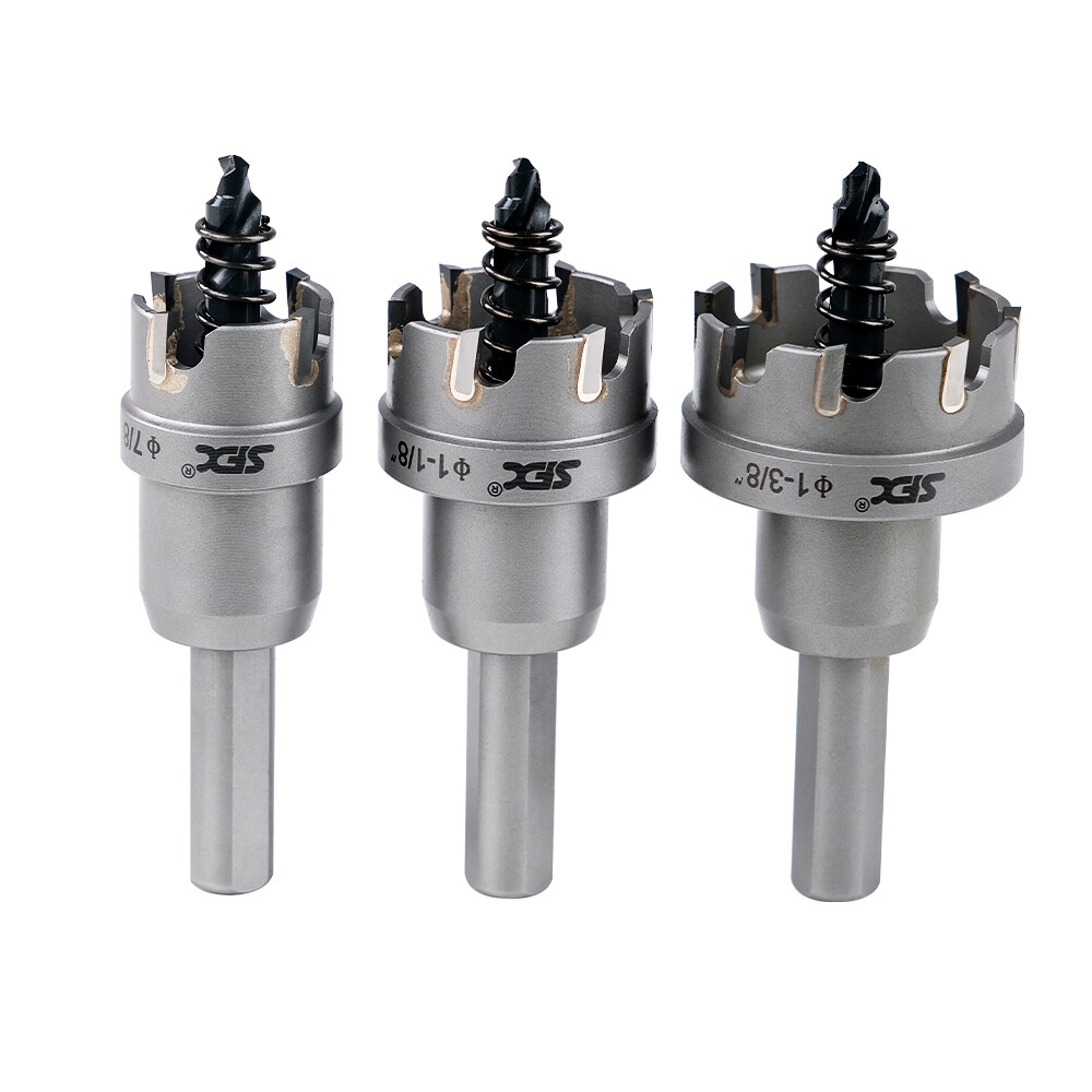 US TCT Hole Saw Carbon Hole Saw Set 3 Pcs 7/8», 1-1/8» and 1-3/8»