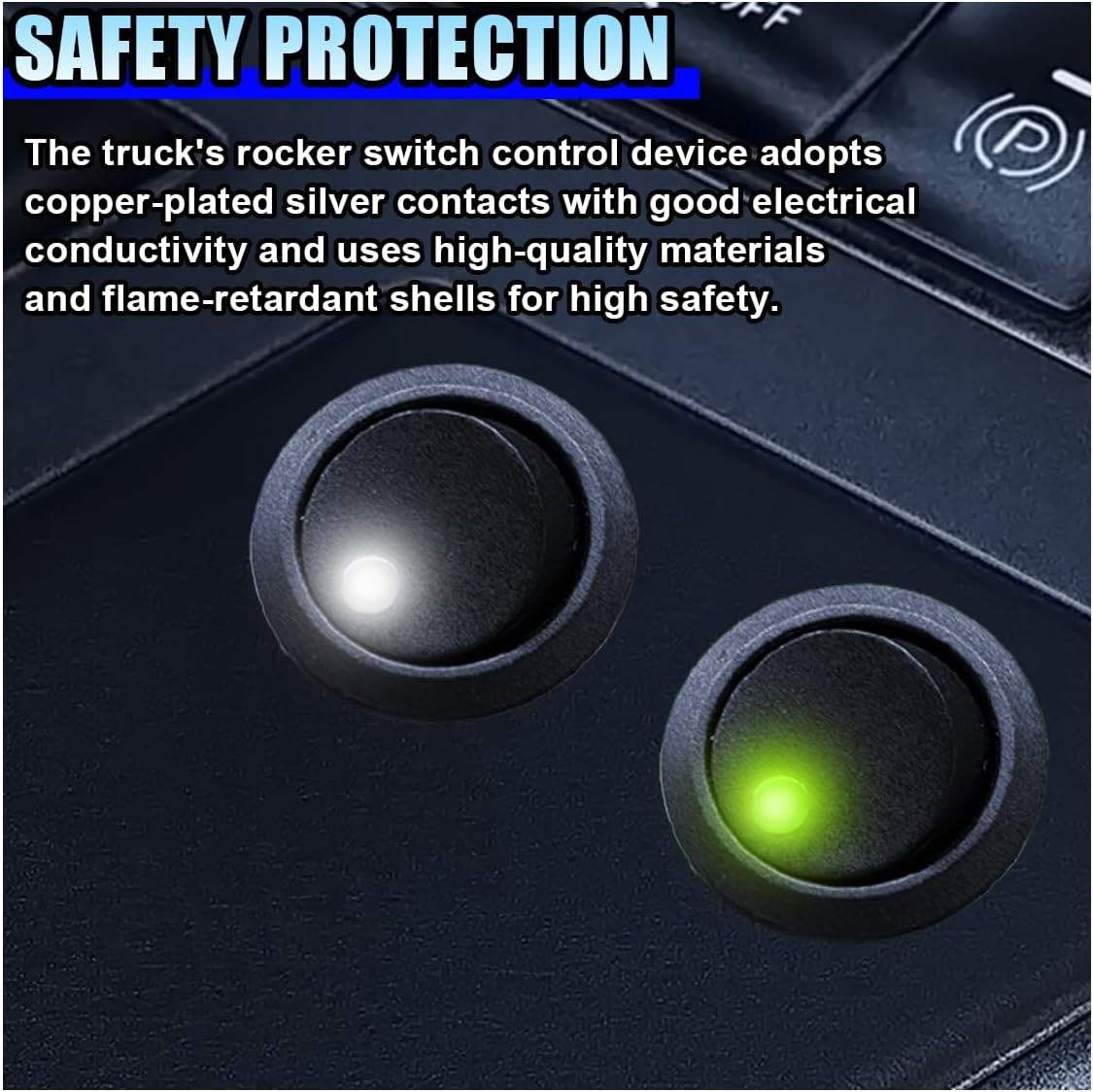 8PCS 12V 20A LED Light Circle round Toggle Rocker Switch, SPST 3 Pin KCD1 On-Off