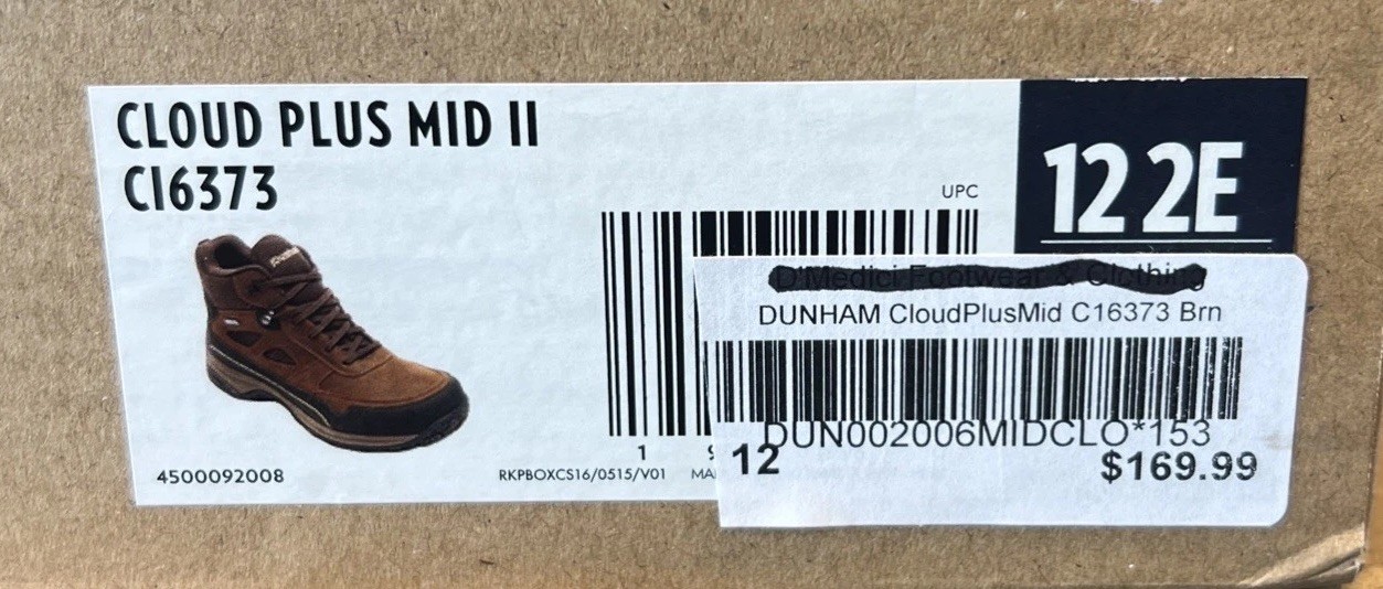 Dunham Men’s Cloud Plus Waterproof Mid Boot 2 Ankle Brown Leather US 12 2E Wide