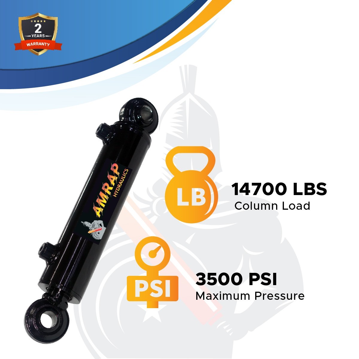 2.5×12 Hydraulic Cylinder-2.5″ Bore, 12″ Stroke – Swivel Eye Hydraulic Cylinder