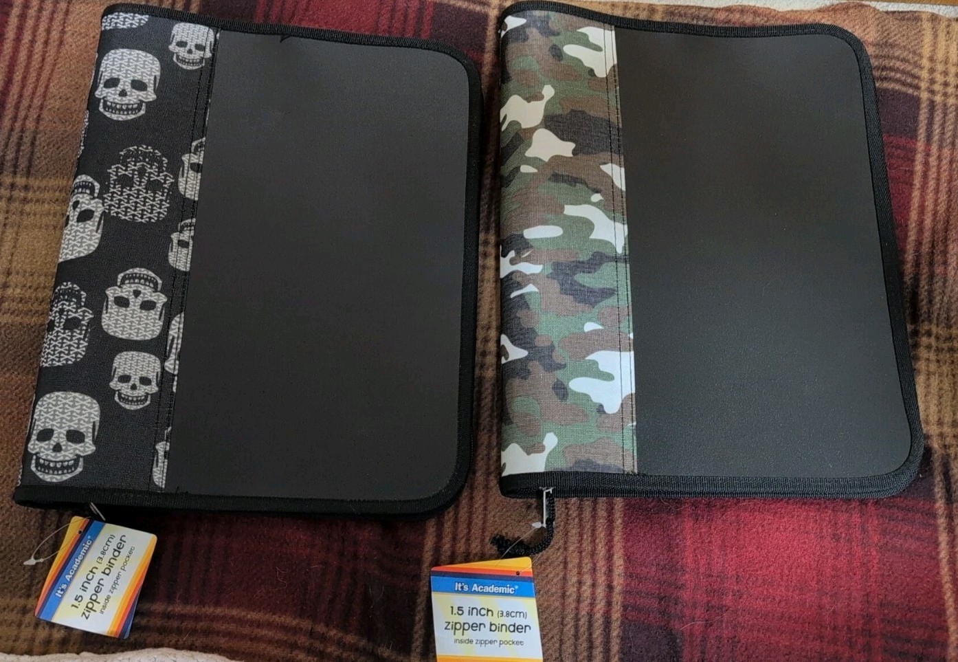 Its Academic 1.5″ 3.8cm Zipper Binder With inside Zipper Pocket Lot Of 2 NWT