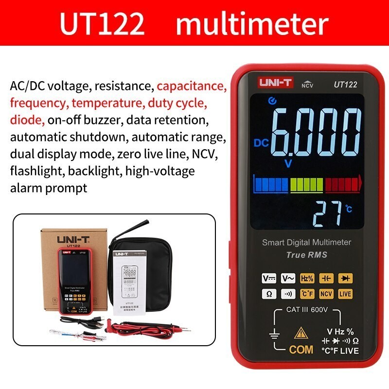 Intelligent TRMS Digital Multimeter Voltage Frequency Dual Display NCV LIVE Test