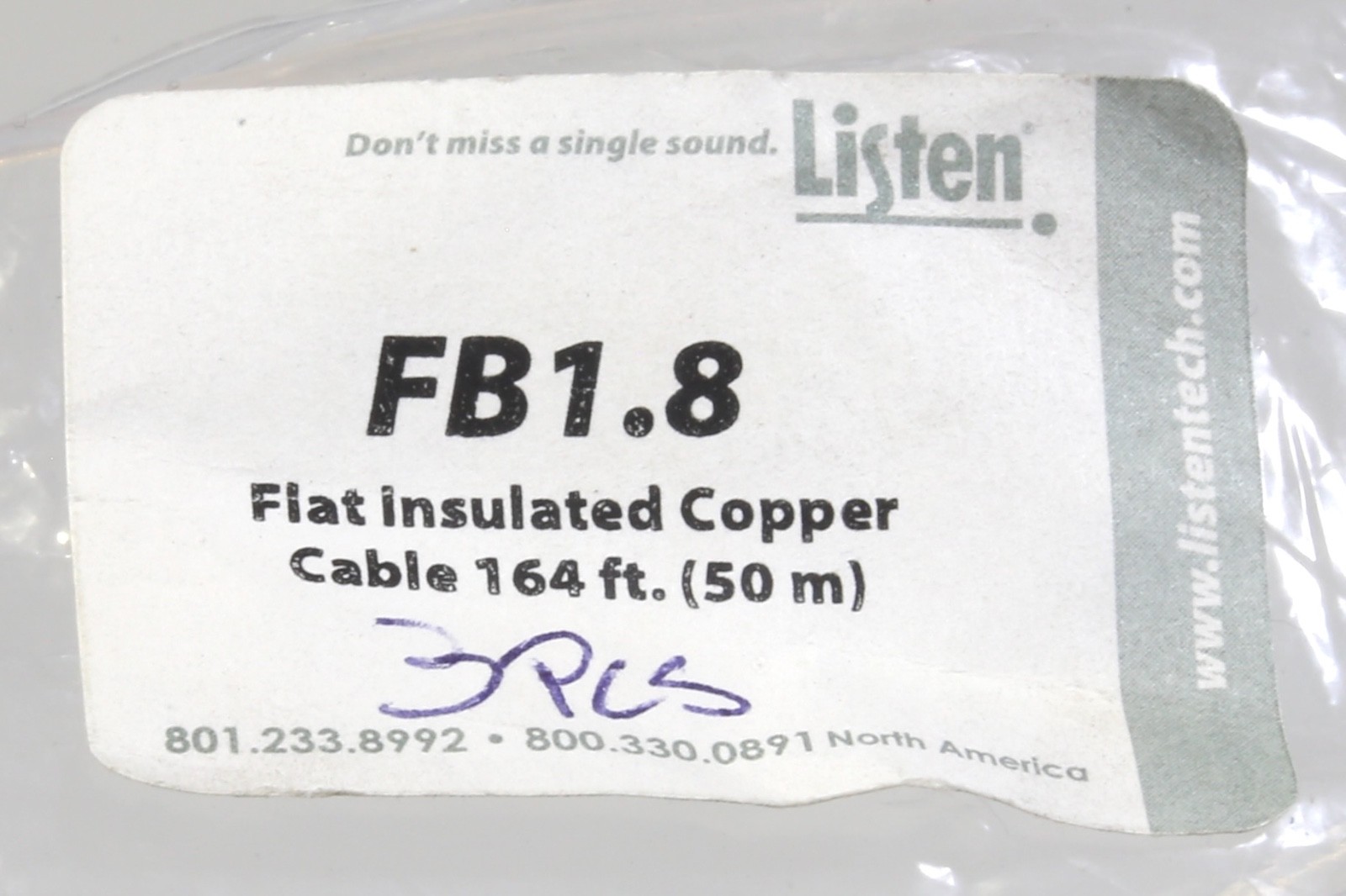 Ampetronic FB1.8 Flat Insulated Copper Cable – 1.8 square mm, 164′ 50m Open box