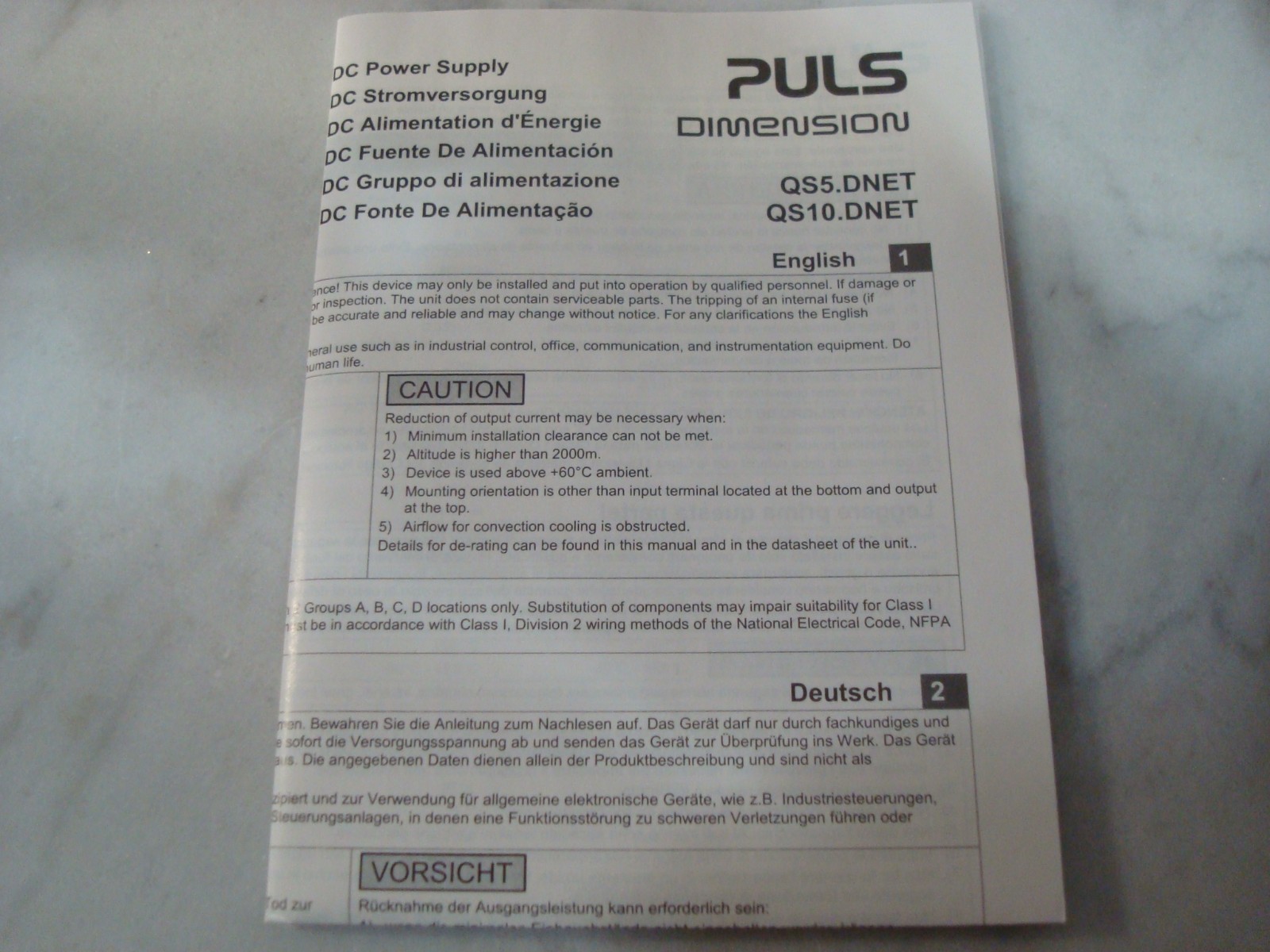 Puls Dimension Qs5.Dnet Din-Rail Power Supply 100-240V