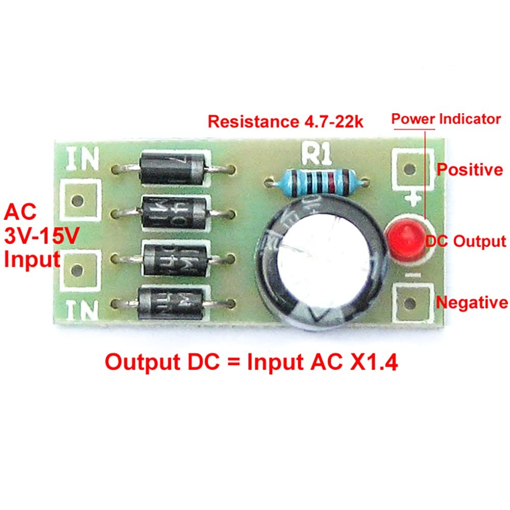 3Pcs AC-DC Converter 6V 12V 24V to Input AC 6V-32V (capacitance 50V470UF)