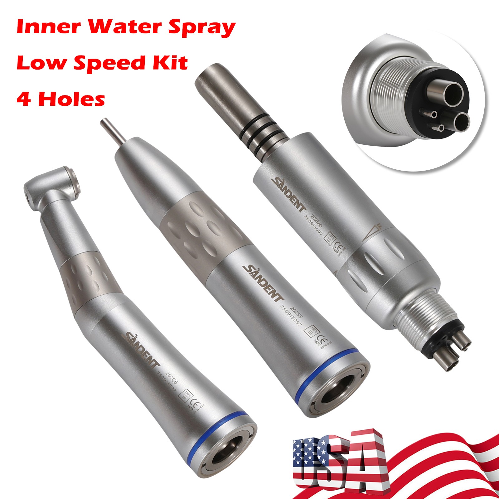 10 Pcs YDA4 Dental High Speed Turbine Handpiece Push 4Hole Fit NSK PANA MAX CE