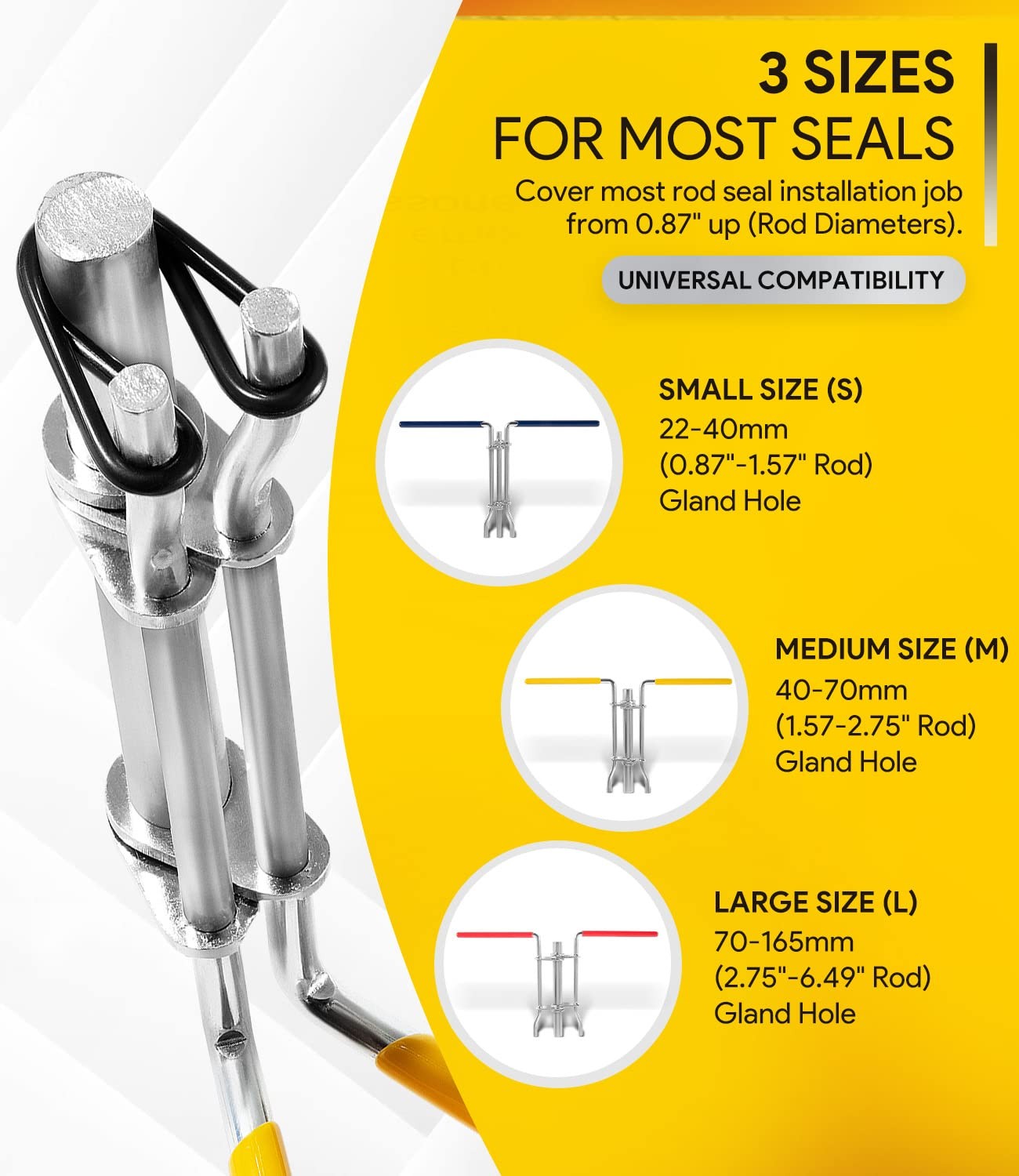 3 Pack Hydraulic Seal Installation Tools, Hydraulic Cylinder Piston Repair Se…