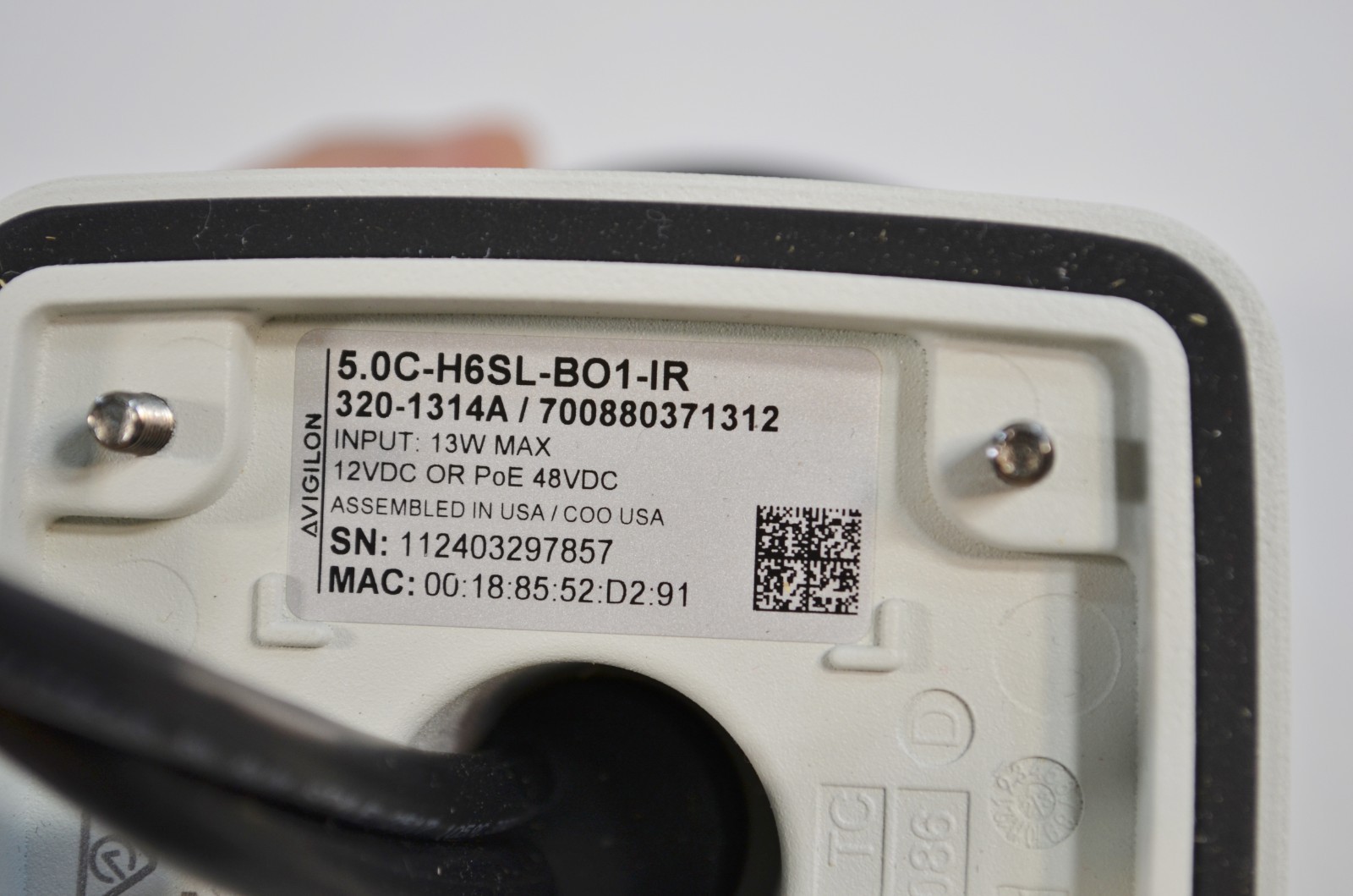 Avigilon 5.0C-H6SL-BO1-IR Bullet Wall Mounted Surveillance IR Security Camera