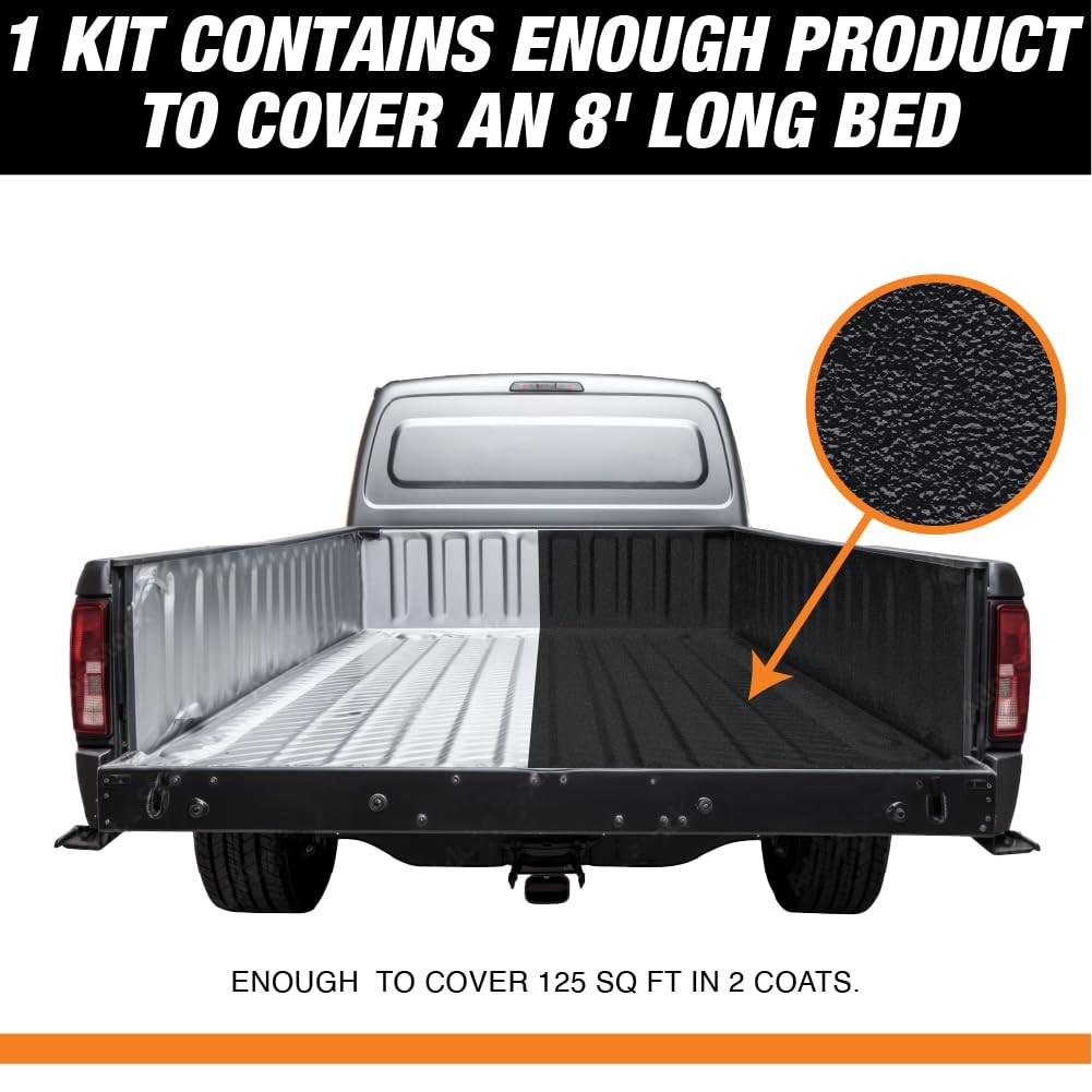 LAUCO Rintek Urethane Spray 8 Quart Kit Black Bedliner Coating, Heavy-Duty