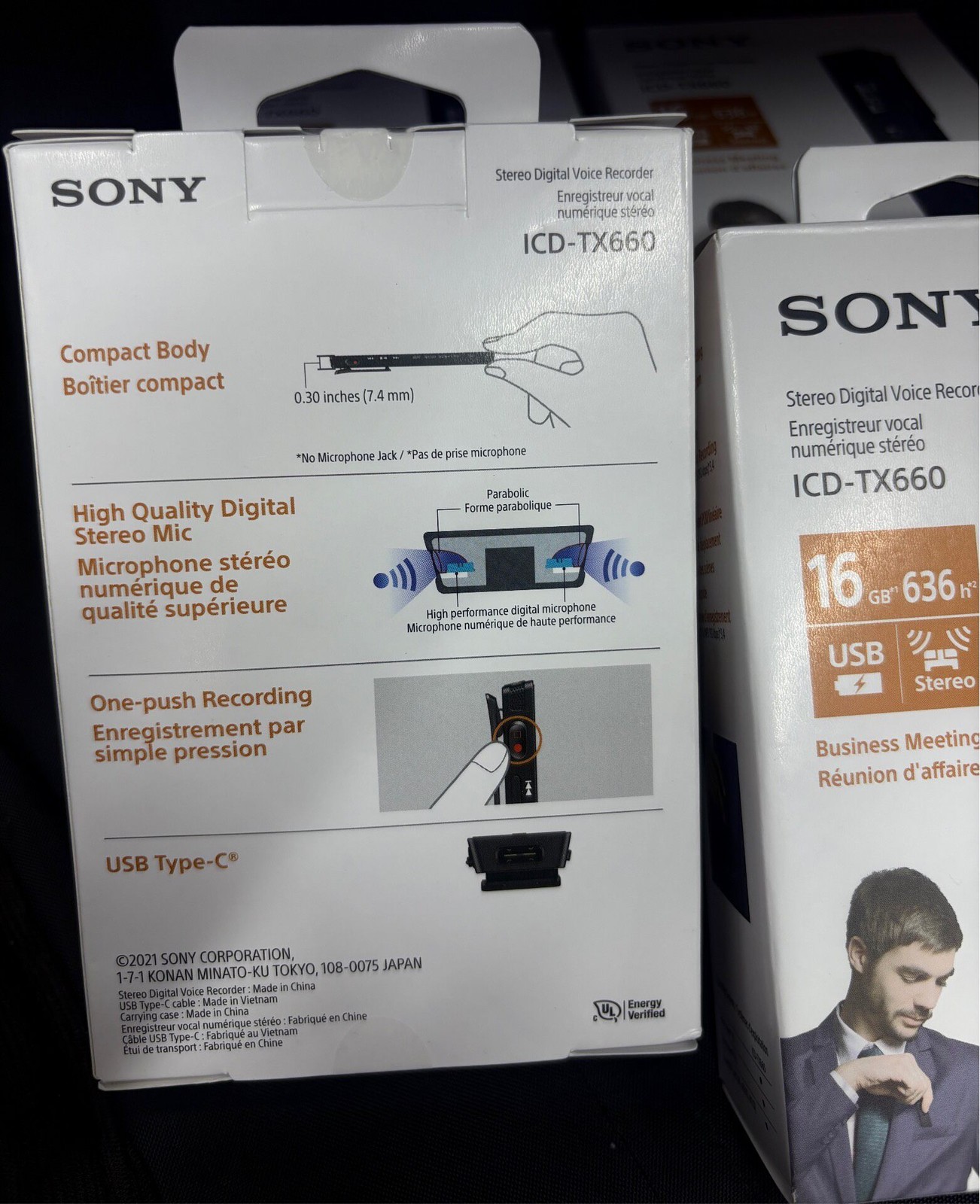 Sony ICD-TX660 USB-C Ultra-Thin Digital Voice Recorder16GB Built-in Speaker OLED
