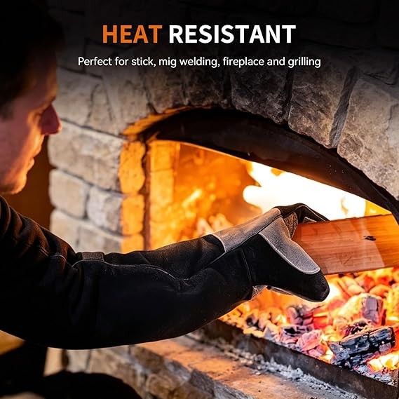 JASIC Stick/MIG/Cutting Welding Gloves Heat/Fire Resistant Durable for Welder