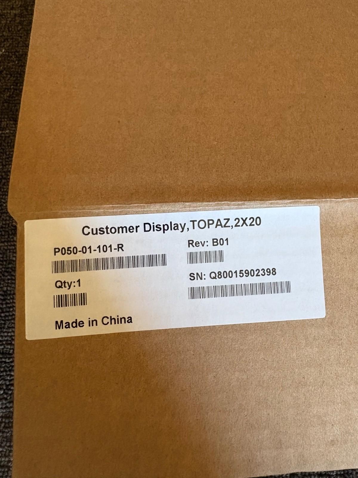 VERIFONE TOPAZ 2X20 CUSTOMER DISPLAY P050-01-101-R