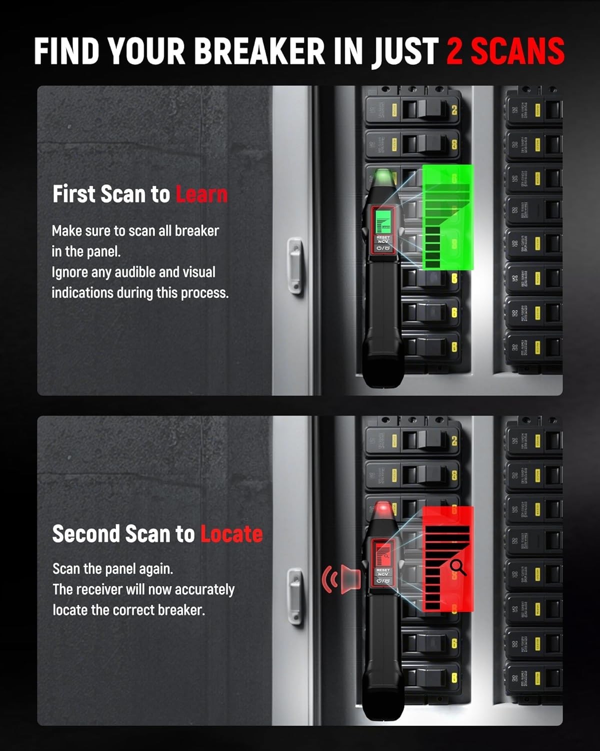 Circuit Breaker Finder with LCD Display, GFCI Outlet Tester, Electrical Circu…